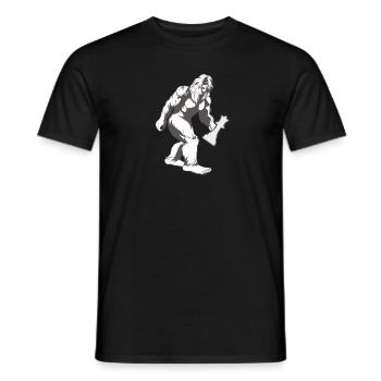 Bigfoot Chess Shirt, Funny Bigfoot Playing Chess T - Men's T-Shirt - black - Front - AI Model Male 178 light (178cm)