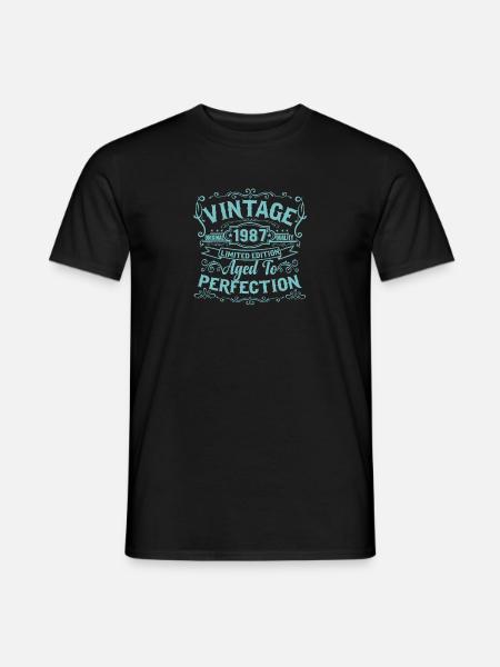 Limited Edition 1987 Vintage. Aged to Perfection - Men's T-Shirt - black