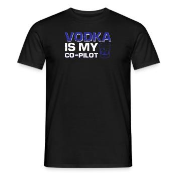 La vodka est mon copilote - T-shirt homme - noir - Devant - AI Model Male 178 light (178cm)