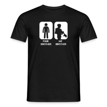 Dein Bruder, mein Bruder, ist in der stolzen Militärarmee - Männer T-Shirt - Schwarz - Vorne - AI Model Male 178 light (178cm)