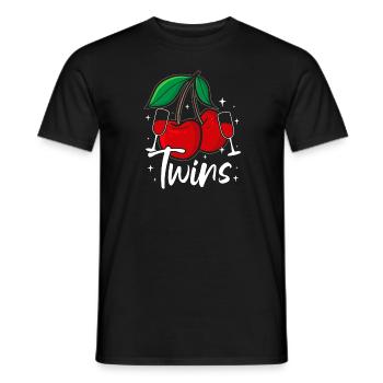 Sour cherries twin siblings design - Men's T-Shirt - black - Front - AI Model Male 178 light (178cm)