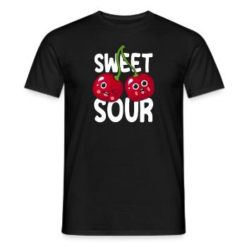 Sour cherries twin siblings design - Men's T-Shirt - black - Front - AI Model Male 178 light (178cm)