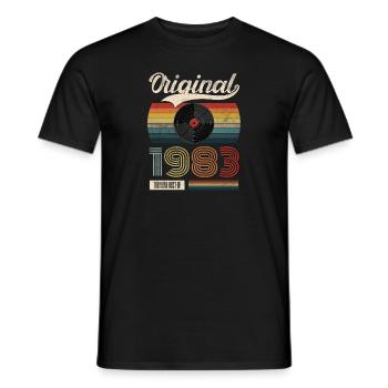 1983 Vintage Birthday Gift Tee Retro Style - Men's T-Shirt - black - Front - AI Model Male 178 light (178cm)