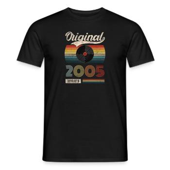2005 Vintage Birthday Gift Tee Retro Style - Men's T-Shirt - black - Front - AI Model Male 178 light (178cm)