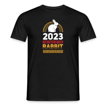 2023 The year of the rabbit Chinese Zodiac - Men's T-Shirt - black - Front - AI Model Male 178 light (178cm)