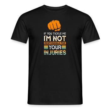 Wenn du mich kitzelst, bin ich nicht verantwortlich für deine - Männer T-Shirt - Schwarz - Vorne - AI Model Male 178 light (178cm)