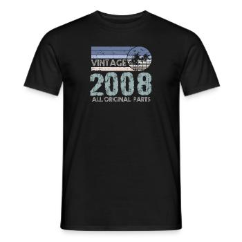 Edition Limitée Millésime 2008 - T-shirt homme - noir - Devant - AI Model Male 178 light (178cm)
