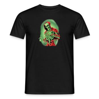Gespenstisches grünes Skelett - Untoter Tod - Männer T-Shirt - Schwarz - Vorne - AI Model Male 178 light (178cm)