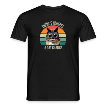 There is a chance of a cat - Men's T-Shirt - black - Front - AI Model Male 178 light (178cm)