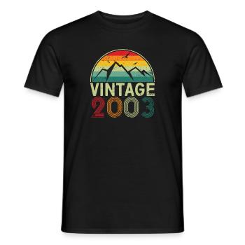 Classic Vintage 2003 20th Birthday 20 Year Old - Men's T-Shirt - black - Front - AI Model Male 178 light (178cm)
