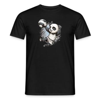 Panda und Volleyball - Cooler Panda beim - Männer T-Shirt - Schwarz - Vorne - AI Model Male 178 light (178cm)