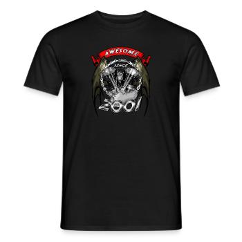 Awesome since 2001, Biker Geburtstag - Männer T-Shirt - Schwarz - Vorne - AI Model Male 178 light (178cm)