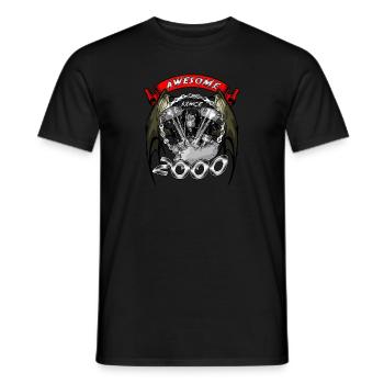 Awesome since 2000, Biker Geburtstag - Männer T-Shirt - Schwarz - Vorne - AI Model Male 178 light (178cm)