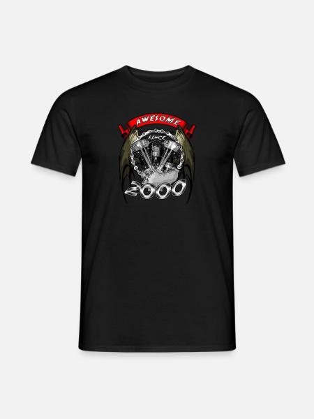 Awesome since 2000, biker's birthday - Men's T-Shirt - black