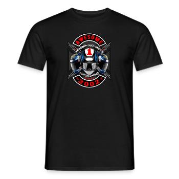 Génial depuis 2002, anniversaire du motard - T-shirt homme - noir - Devant - AI Model Male 178 light (178cm)