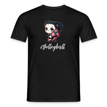 Shibi Volleyball Panda Girl - Liebe Volleyball - Männer T-Shirt - Schwarz - Vorne - AI Model Male 178 light (178cm)