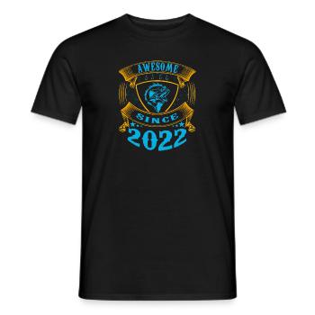 Awesome since 2022. Angel, Angler Geburtstag - Männer T-Shirt - Schwarz - Vorne - AI Model Male 178 light (178cm)