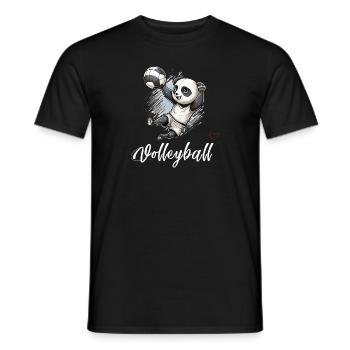 Shibi Volleyball Panda - Liebe Volleyball - Männer T-Shirt - Schwarz - Vorne - AI Model Male 178 light (178cm)