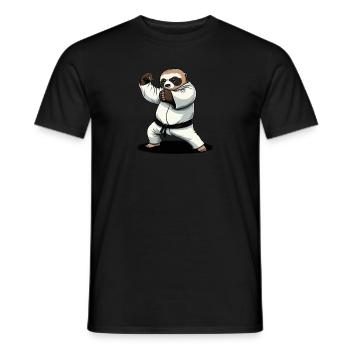 Faultier Judo - Japanische Kampfkunst Faultier - Männer T-Shirt - Schwarz - Vorne - AI Model Male 178 light (178cm)