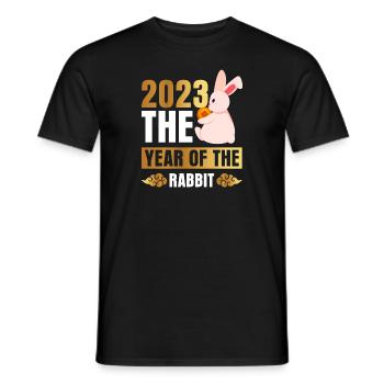 2023 The year of the rabbit Chinese Zodiac - Men's T-Shirt - black - Front - AI Model Male 178 light (178cm)