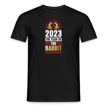 2023 The year of the rabbit Chinese Zodiac - Men's T-Shirt - black - Front - AI Model Male 178 light (178cm)