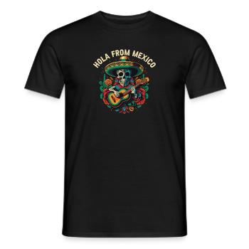 Hola Mexico Mexican Life Mexicano Mexicana Country - Männer T-Shirt - Schwarz - Vorne - AI Model Male 178 light (178cm)