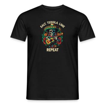 Salt Tequila Lime Repeat Alcoholic Tequila Drinker - Männer T-Shirt - Schwarz - Vorne - AI Model Male 178 light (178cm)