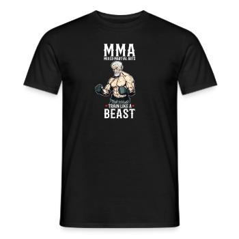 MMA Trainieren wie eine Bestie - Cage Fighter Free - Männer T-Shirt - Schwarz - Vorne - AI Model Male 178 light (178cm)