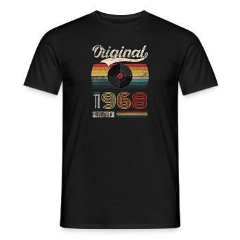 1968 Vintage Birthday Gift Tee Retro Style - Men's T-Shirt - black - Front - AI Model Male 178 light (178cm)