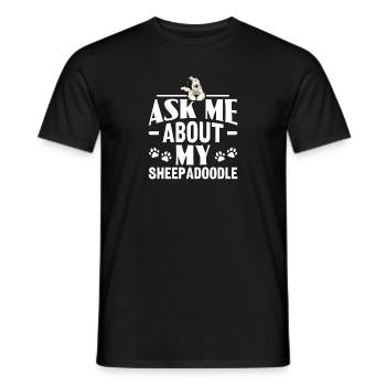 Sheepadoodle Doodle Dog - Men's T-Shirt - black - Front - AI Model Male 178 light (178cm)