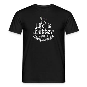 Sheepadoodle Doodle Dog - T-shirt homme - noir - Devant - AI Model Male 178 light (178cm)
