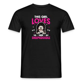 Sheepadoodle Doodle Dog - T-shirt homme - noir - Devant - AI Model Male 178 light (178cm)
