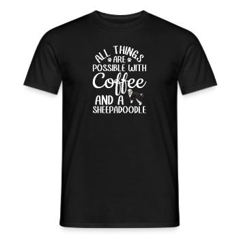 Sheepadoodle Doodle Dog - Men's T-Shirt - black - Front - AI Model Male 178 light (178cm)