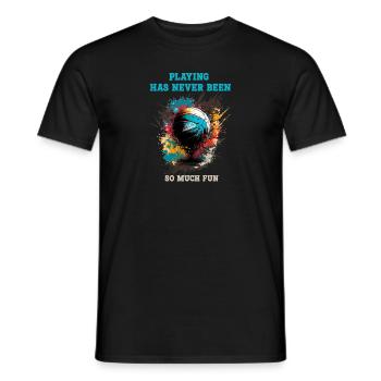 Playing has never been more fun than volleyball - Men's T-Shirt - black - Front - AI Model Male 178 light (178cm)