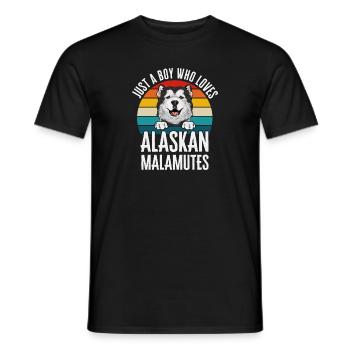 Alaskan Malamute Hund - Männer T-Shirt - Schwarz - Vorne - AI Model Male 178 light (178cm)