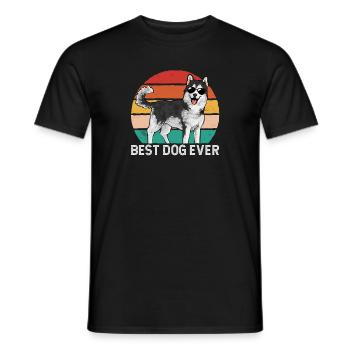 Alaskan Malamute Hund - Männer T-Shirt - Schwarz - Vorne - AI Model Male 178 light (178cm)
