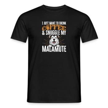 Alaskan Malamute Dog - Men's T-Shirt - black - Front - AI Model Male 178 light (178cm)