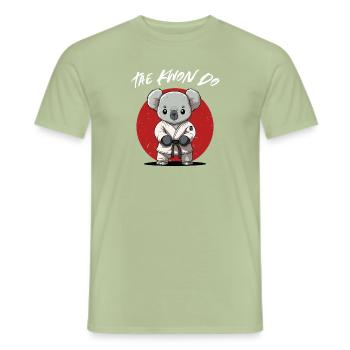 Niedlicher Taekwondo Koala - Lustiger TKD - Männer T-Shirt - Sage - Vorne - AI Model Male 178 light (178cm)
