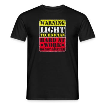 Technicien d’avertissement Lightning au travail - T-shirt homme - noir - Devant - AI Model Male 178 light (178cm)