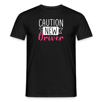 Caution Driver Driving School Driving Lessons Driving Licence - Men's T-Shirt - black - Front - AI Model Male 178 light (178cm)