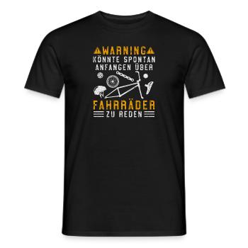 Avertissement spontanément commencer à parler de vélos - T-shirt homme - noir - Devant - AI Model Male 178 light (178cm)