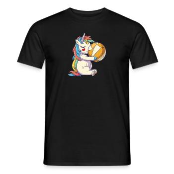 Einhörner und Mädchen-Volleyball - Spike & Sparkle - Männer T-Shirt - Schwarz - Vorne - AI Model Male 178 light (178cm)