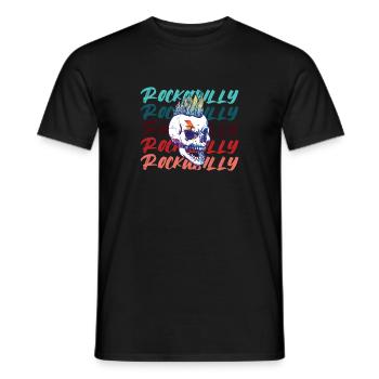 Rockabilly Rocknroll Music Rock Hardrock - Men's T-Shirt - black - Front - AI Model Male 178 light (178cm)