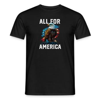 All for America American Bald Eagle USA Flag - Männer T-Shirt - Schwarz - Vorne - AI Model Male 178 light (178cm)