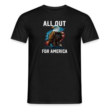 All Out for America American Bald Eagle America - Männer T-Shirt - Schwarz - Vorne - AI Model Male 178 light (178cm)