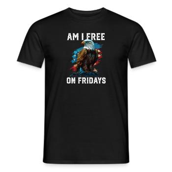Suis-je libre le vendredi Patriotisme Patriotique - T-shirt homme - noir - Devant - AI Model Male 178 light (178cm)