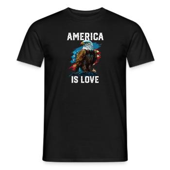 America Is Love American Bald Eagle 4th Of July - Männer T-Shirt - Schwarz - Vorne - AI Model Male 178 light (178cm)