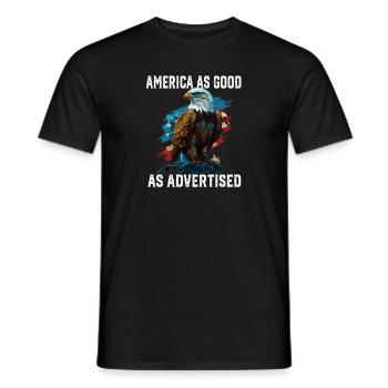 L’Amérique aussi bonne qu’annoncée le 4 juillet quatrième de - T-shirt homme - noir - Devant - AI Model Male 178 light (178cm)