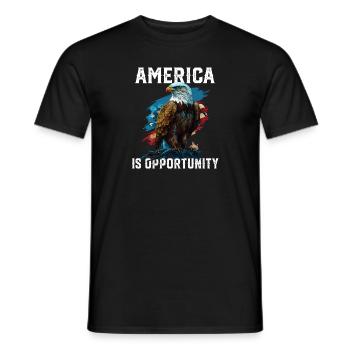 America Is Opportunity American Bald Eagle July 4 - Männer T-Shirt - Schwarz - Vorne - AI Model Male 178 light (178cm)