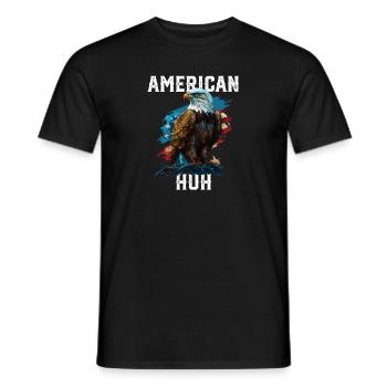 American Huh USA Flag Patriotic American Bald - Men's T-Shirt - black - Front - AI Model Male 178 light (178cm)